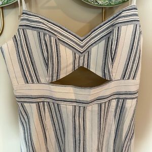 BCBG MaxAzria linen summer cutout a line dress
